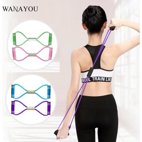 WANAYOU 8 Word TPE Rope Resistance Band,Yoga Stretch Muscle Training Equipment Expander,Fitness Gym Exercise Rubber Elastic Band