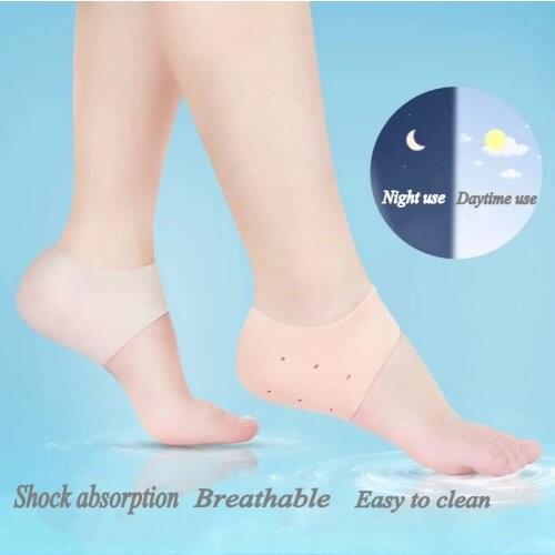 1 Pair of Moisturising Gel Heel sleeves for Cracked Foot Care Protectors Flat Feet