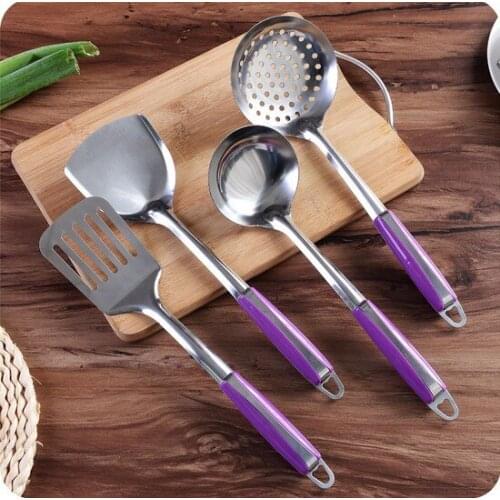 1PC S/steel Dinner Spoon Long Handle Western Restaurant Bar Spoon Colander Thickness Soup Rice spoon LF 127