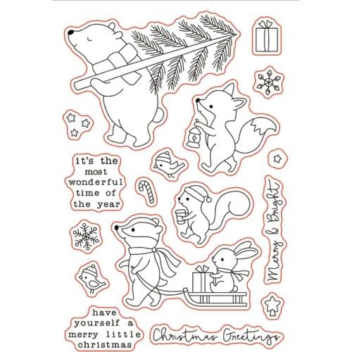 11x16 a lot of small animals TBig ice cream ransparent Clear Stamps Silicone Seals for DIY scrapbooking photo album Card Making