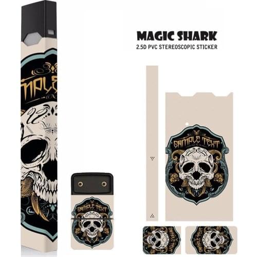 2.5d Stereo Skull No Fade Case Cover Film Sticker Skin For Juul Electronic Cigarette Sticker Punk Style