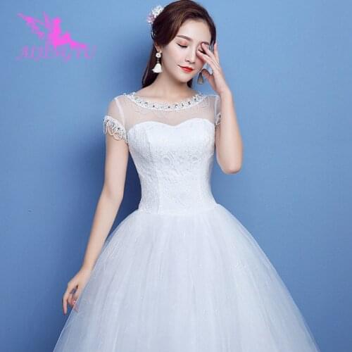 AIJINGYU 2021 elegant Customized new hot selling cheap ball gown lace up back formal bride dresses wedding dress FU267