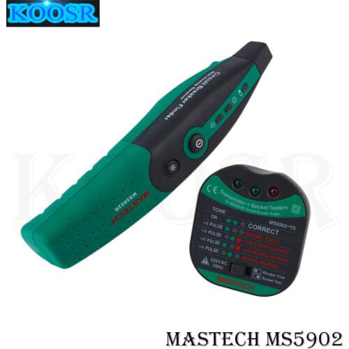 MASTECH MS5902 110V/220V American specification Automatic Circuit Breaker Finder Socket Tester W/ Analogue Receiver & Flashlight