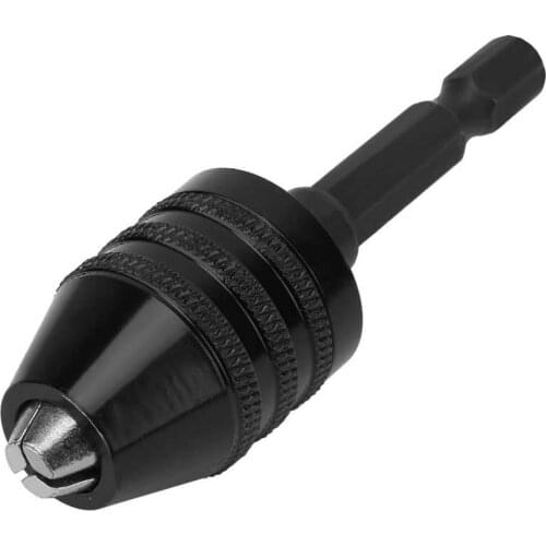 Drill Bit Chuck 0.3-3.6/6.5mm Keyless Drill Chuck 1/4" Hex Shank Quick Change Adapter Converter