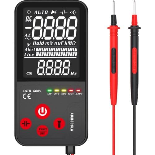 Digital Multimeter, EBTN LCD 3-Line Display 9999 Counts True RMS Auto Ranging Voltmeter Voltage Tester with Analog Bar