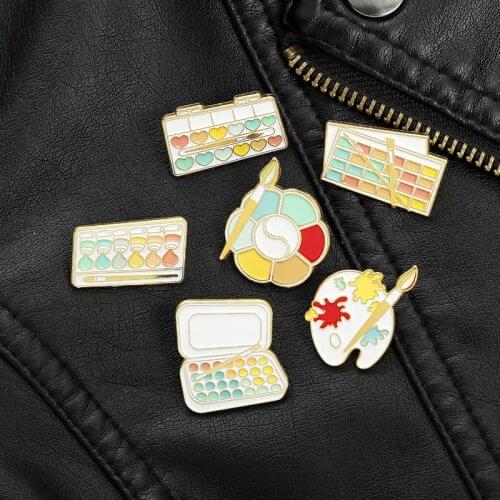 Color Palette Lapel Pins Pigment Enamel Badges Cute Women Brooches For Backpack Aesthetic Decorative Vintage Brooch On Clothes
