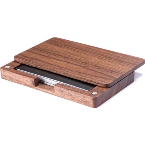 Wood an Be Engraved Magnetic Business Card Holder Card Wallet Case Organizer K3ND