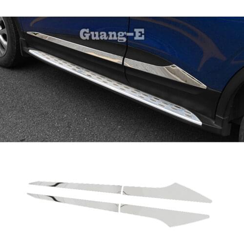 For Renault Kadjar 2016 2017 2018 2019 Car Styling Cover Detector Stainless Steel Side Door Body Trim Sticks Strips Molding 4pcs