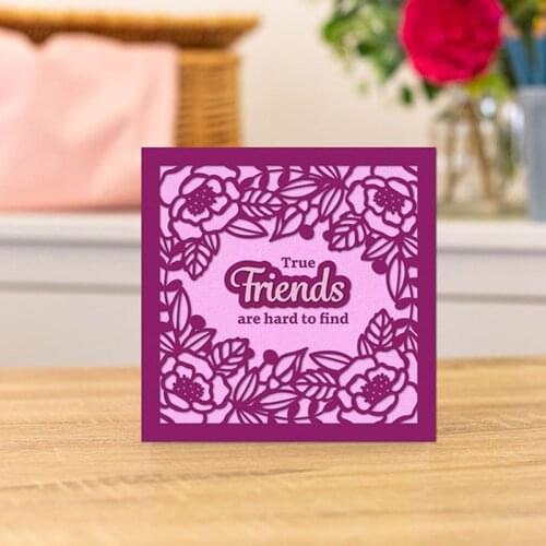 Friends Flowers Background Frame Dies Cut Diy Handmade Mold Paper Metal Craft Dies for Card Making Cut Dies 2021 Embossing New
