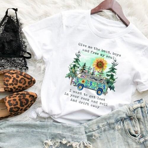 Colored Give Me The Beat Boys To Free My Soul T-shirt Aesthetic Graphic Hippie Camping Tshirt Funny Happy Camper Top Tee