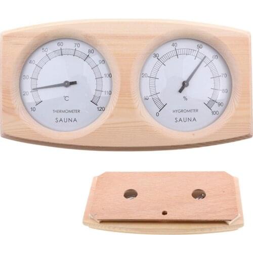 Pine Wood Sauna Hygrothermograph Durable 2 in 1 Thermometer Hygrometer Family Hotel Indoor Humidity Temperature Measure Gauge