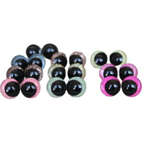 500pcs--Y10--25mm TOY FUNNY EYES glitter 3D toy eyes WITH washer for woolen diy plush doll color option