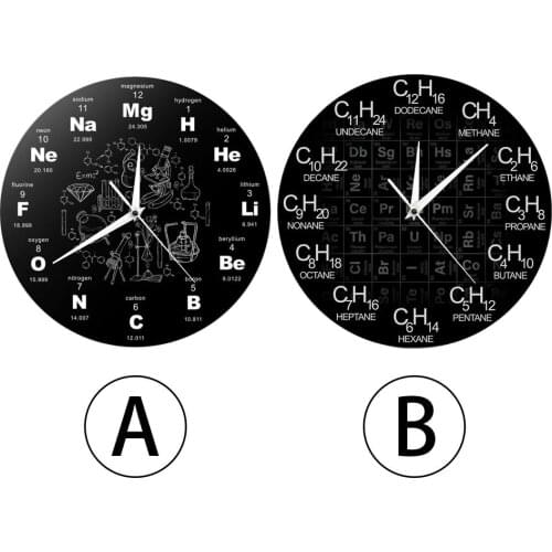 Wall Clock Modern Design Chemical Elements Periodic Acrylic Wall Clock Science Chemistry Symbol Clock horloge murale