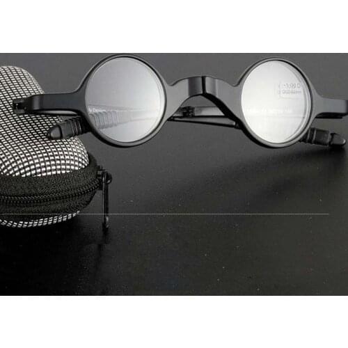 New folding mens reading glasses ultra light portable ladies round reading glasses to send glasses box