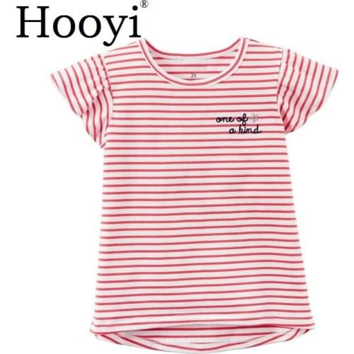 Red Striped Baby Girl Clothes Jumpers Children Tee Shirts Newborn T Shirts Girls Blouse Dress Tops Fashion 100% Cotton 6-24Month