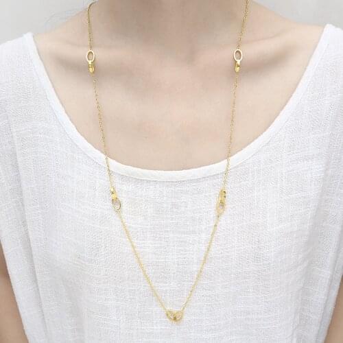 SHE WEIER stainless steel Long necklaces pendants neckless chain women necklace fashion jewelry womens clothing accessories