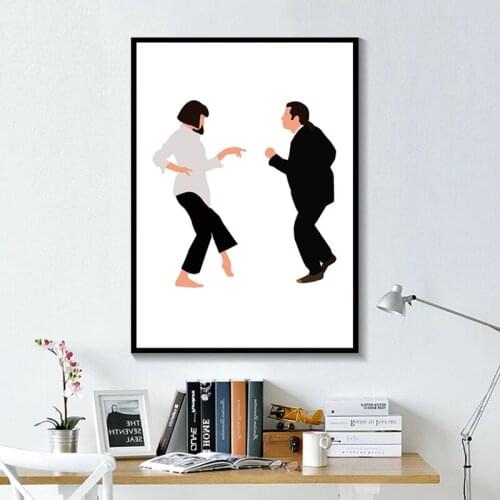 Classic Movie Pulp Fiction Poster Canvas Painting Poster and Prints Wall Art Pictures for Bedroom Decor Frameless