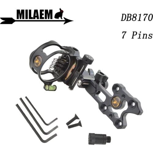 1pc Archery Compound Bow Sight Micro Adjustable Bow Visor Aluminum Alloy Hunting Scope 5 Pin 0.019 Fiber Shooting Accessories