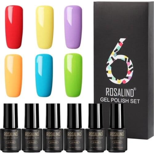 Soak off Gel Nail Polish Kit Classic 6 Colors 7ML All Seasons Popular Nails Art Manicure Tools