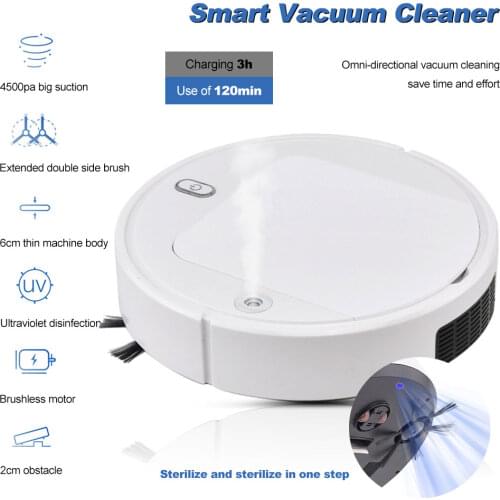 Robot Vacuum Cleaner 3 IN 1 Robot Vacuum Cleaner Suction Smart Electric Water Tank Wet Mopping UV Disinfection Robot Fresh Air