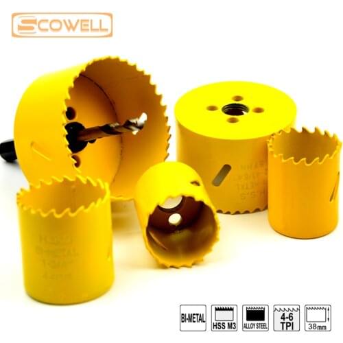 50% OFF 6PCS Top quality holesaw kits for metal and wood, 32mm-76mm HSS Bi-metal M3 Hole Saw In Bulk,Woodworking Holesaw kits