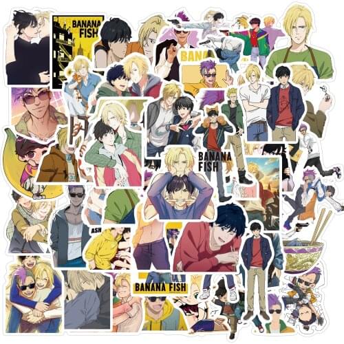 10/50/100pcs Anime BANANA FISH Stickers For Stationery Laptop PVC Backpack Bottle Bicycle Waterproof Car Decal Sticker
