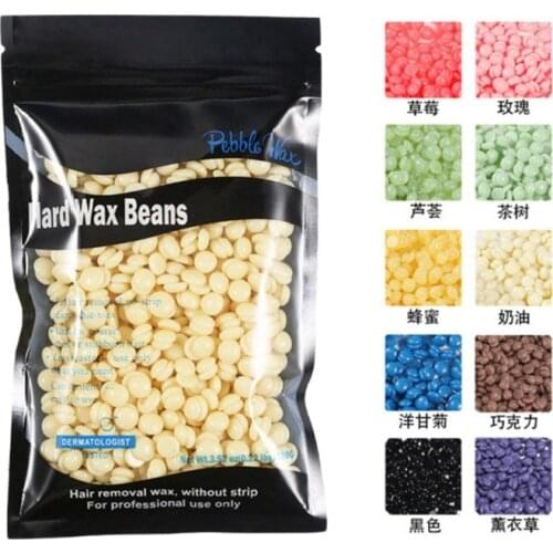 100g Hard Wax Pellet No Strip Depilatory Wax For Depilation Hot Film Hard Brazilian Wax Hair Removal Cream Hair Removal Bean