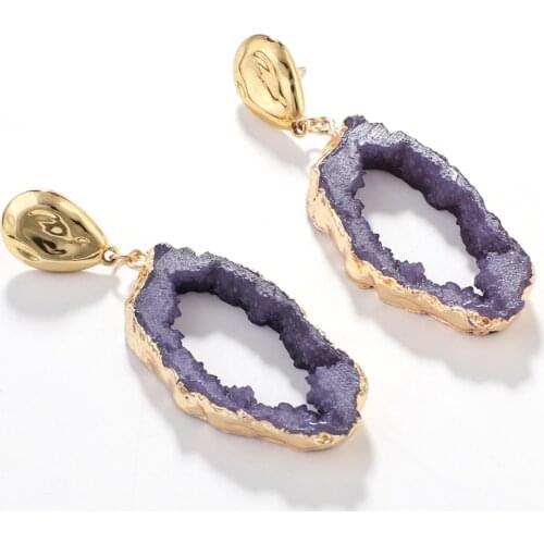 AENSOA Alloy Acrylic Drop Earrings Irregular Dangle Earrings for Women Unusual Statement Pendant Earrings Unique Jewelry Fashion