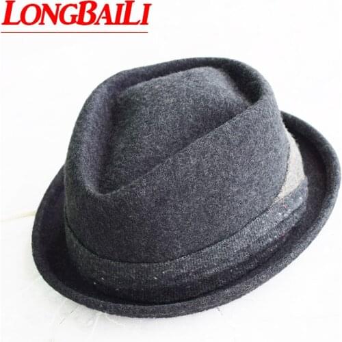 Winter High Quality Mens Wool Felt Fedora Hats Chapeu Masculino Panama Jazz Trilby Hats Free Shipping PWFE046