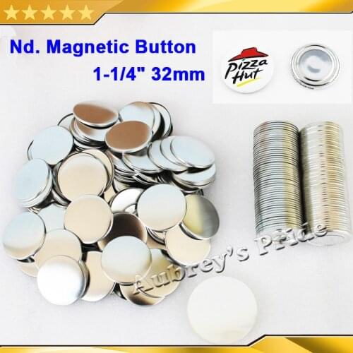 1-1/4" 32mm 100 Sets NEW Professional Nd. Magnet Fridge Dialog Box Maker Back Metal Button Supply Materials