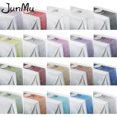 1Pcs 30x275cm Organza Table Runner Soft Sheer Fabric For Wedding Party Banquet Table Decoration Chair Bows Swag Luxury