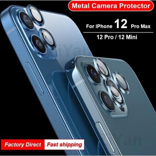 10Sets Colorful Back Metal Camera Lens Tempered Glass Film For iPhone 12 11 Pro Max 12Mini Case Protection Ring Screen Protector