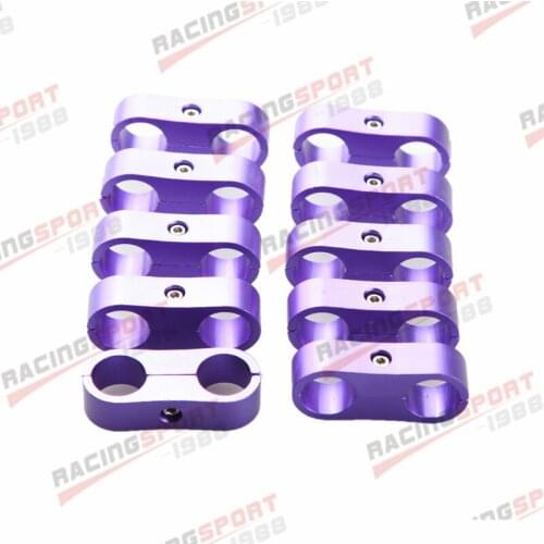 10PCS AN8 AN-8 15.9mm Billet Aluminum Fuel Hose Separator Fitting Adapter Purple