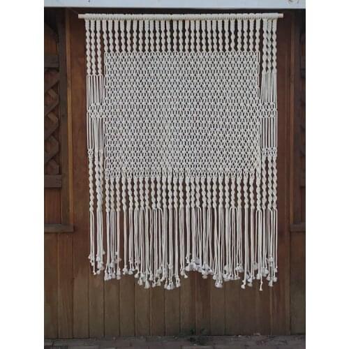 120 Cm x 150 Cm Macrame Wedding Backrop Macrame Curtain Entry Curtain Large macrame wall hanging boho wedding Boho wedding decor