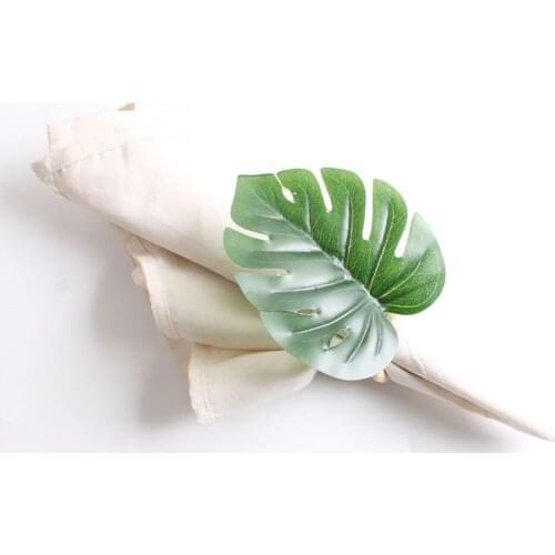 30pcs/lot Green turtle leaf napkin ring leaf napkin ring natural coconut napkin button