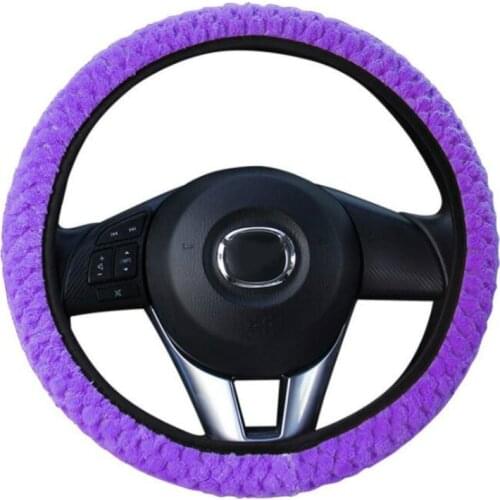 4 Colors Universal Soft Warm Plush Covers Car Steering Wheel Cover Car-styling Pearl Velvet Auto Decoration Car Accessories