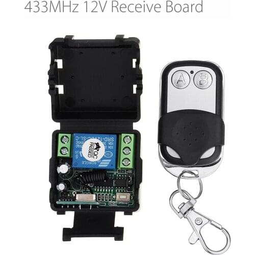 433MHz 12V Single Channel Learning Code Controller Access Control Remote Control Switch With 2 Button Transmitter