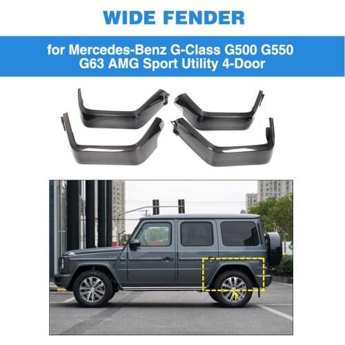 Car Wheel Arches Side Fender Flares for Mercedes-Benz G Class Standard 2020 Wheel Arches Covers Mudguards Trims Carbon Fiber