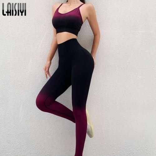 3PCS Seamless Women Sports Set Workout Sportswear Bra Clothing Fitness Long Sleeve Crop Top High Waist Leggings Sports Suits