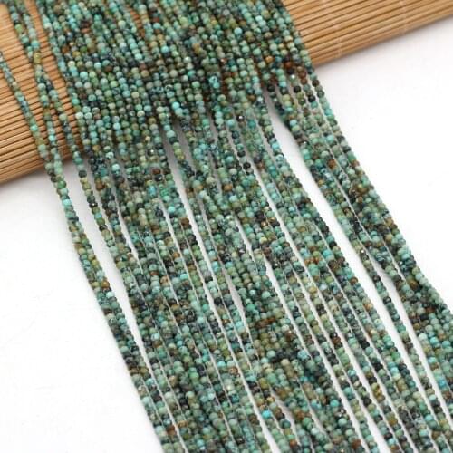 New Small Faceted Beads Natural African Turquoises Stone Beads DIY for Jewelry Making Women Bracelet Necklace Size 3x2mm