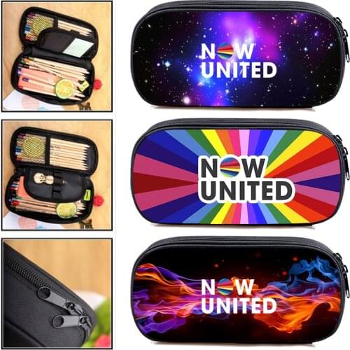 3D Now United Pencil Case Makeup NU Team Bag Printed School Supplies Cosmetic Bags Now United Mochila Case Zipper Pouch Fashion
