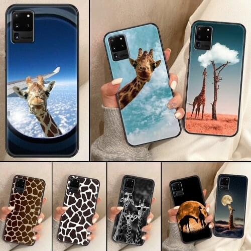 The Giraffe Animal Phone case For Samsung Galaxy Note 4 8 9 10 20 S8 S9 S10 S10E S20 Plus UITRA Ultra black pretty cover fashion