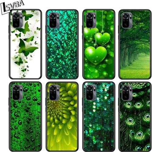 Beautiful Emerald Green for Xiaomi Redmi Note 10 10S 9 9T 9S 9Pro Max 8T 8Pro 8 7 6 5 Pro 5A 4X 4 Soft Black Phone Case