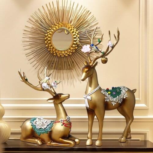 Resin Crafts Decoration Creative Gift European-style Living Room Desktop Decoration Home Deer Decoration Decoration
