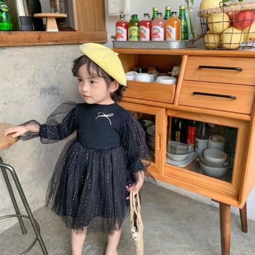 Girl Dress Spring Baby Children Knit Trend Fashion Long Sleeve Princess Dress Baby Children First Birthday Dress Girls Clothes