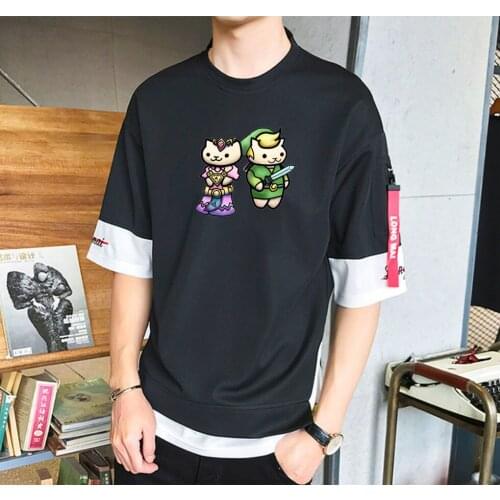 Game Anime Neko Atsume T-shirt Unisex Manga Streetwear T-shirt Casual Short Sleeve Teenagers Cosplay Cartoon t Shirt