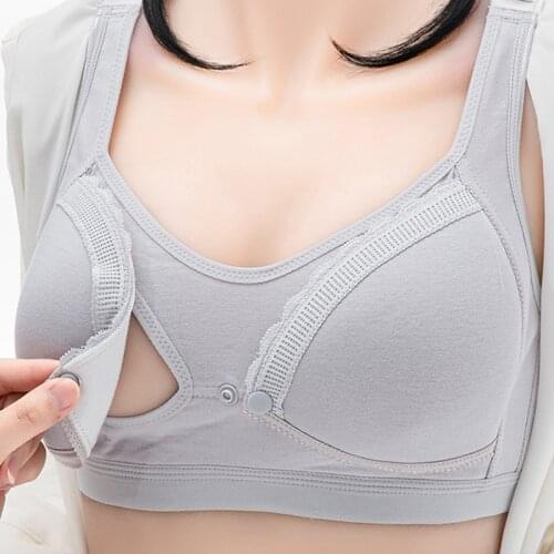 Cotton Nursing Bra Large Size No Steel Ring Maternity Underwear Front Button Breathable Pregnancy Tube Top Bra