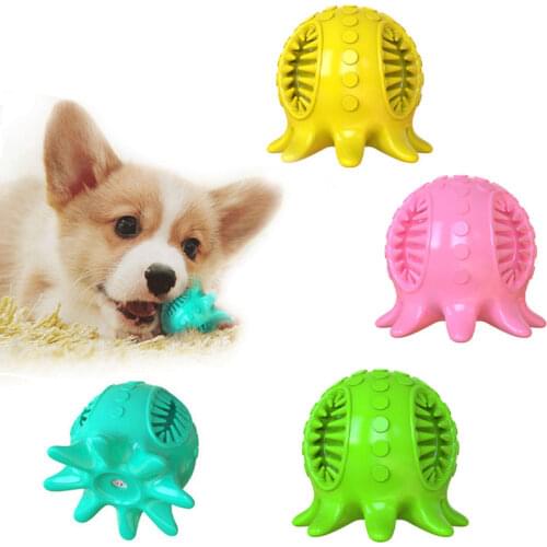 Dog Toy Octopus Shape Chewer Bite Resistant Scream Toy Dog Molar Stick Toothbrush Ball Explosion Model Teeth Toy Pet Supplies