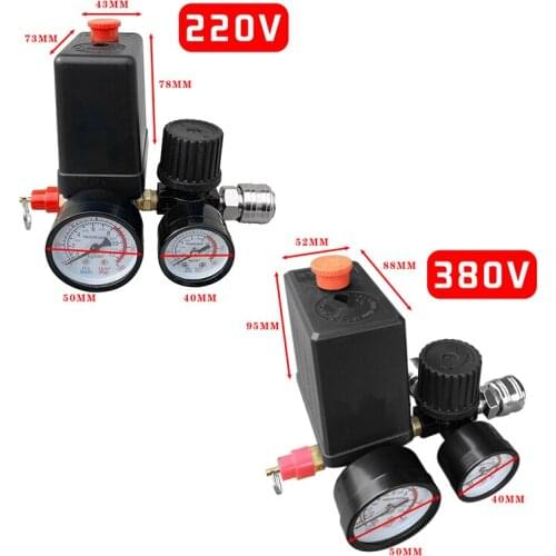 3000L/min Air Pump Control Valve 0-180 PSI With Gauge 220V/380V Regulator Duty Air Compressor Pump Pressure Control Switch