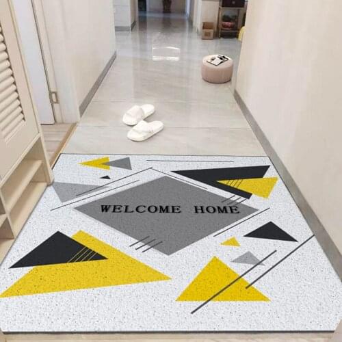 Geometric Entrance Door Mat PVC Silk Loop Dustproof Anti-slip Mat Kitchen Bedroom Bath Living Room Carpet Custom Home Door Mat